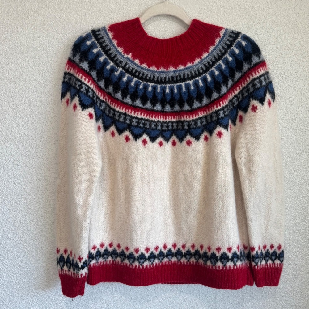 VTG Eddie Bauer Legend 100% Wool Nordic Sweater Women's XL 90's‎ Boxy Winter